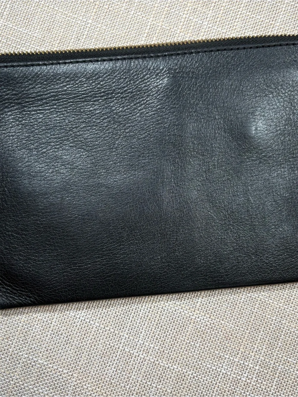 Madewell Black Leather Zip Clutch